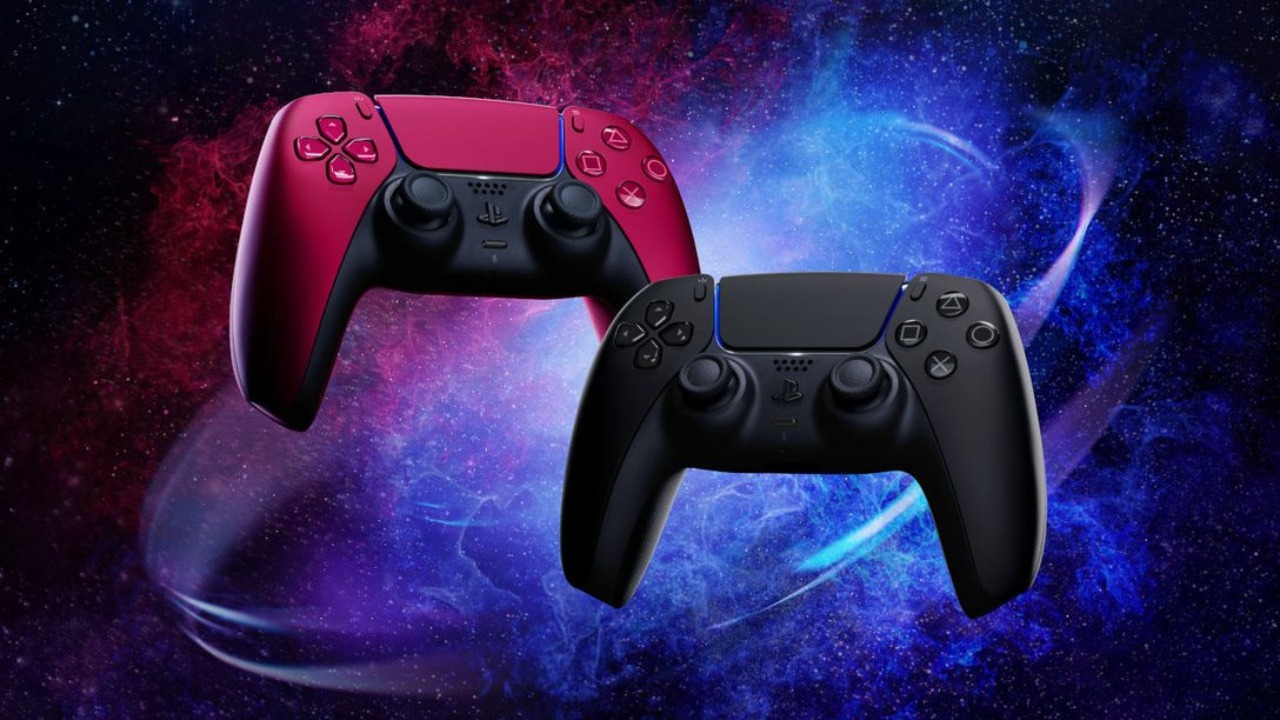 manette ps5 midnight back cosmic red